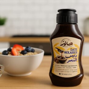 دبس التمر الطبيعي سكويز 270 جم من بصحة – مصدر للطاقة والحديد -Date Molasses Squeeze 270 – Natural sweetener rich in iron and energy