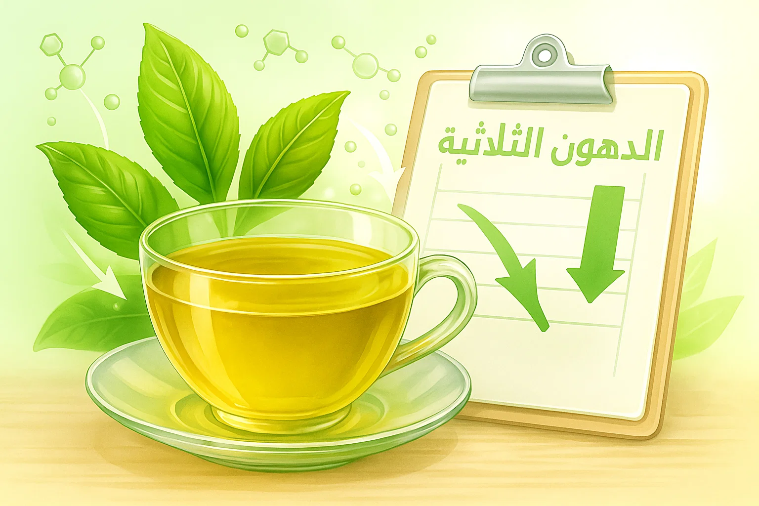 الشاي الأخضر والدهون الثلاثية