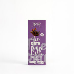 بار تمر مجدول ولوز مع الشوكولاتة الداكنة من Dates 'n Flavors مع شوكولاتة داكنة – سناك صحي طبيعي غني بالبروتين والطاقة Dates 'n Flavors Medjool Dates and Almond Bar with Dark Chocolate – Healthy Natural Protein Snack
