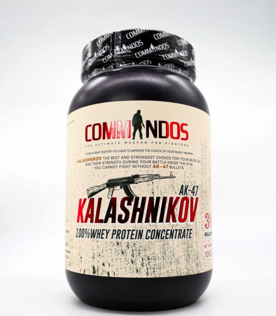 كوماندوز كلاشنكوف إيه كيه 47 واي بروتين - مكمل بروتين فائق الجودة لدعم بناء العضلات Commandos Kalashnikov AK-47 Whey Protein – 90% Protein Power for Muscle Growth | BCAAs + Glutamine Boost