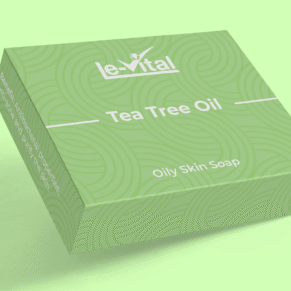 Le Vital Tea Tree Oil Soap - Purifies, Detoxifies & Balances Oily Skin صابون زيت شجرة الشاي من لوفيتال – ينقي ويوازن البشرة الدهنية والمستعدة لظهور الحبوب