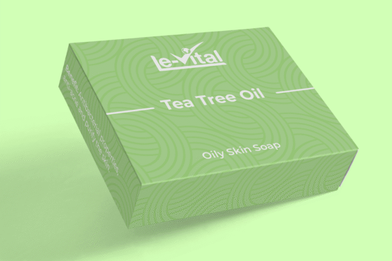 Le Vital Tea Tree Oil Soap - Purifies, Detoxifies & Balances Oily Skin صابون زيت شجرة الشاي من لوفيتال – ينقي ويوازن البشرة الدهنية والمستعدة لظهور الحبوب