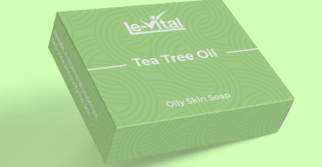 Le Vital Tea Tree Oil Soap - Purifies, Detoxifies & Balances Oily Skin صابون زيت شجرة الشاي من لوفيتال – ينقي ويوازن البشرة الدهنية والمستعدة لظهور الحبوب