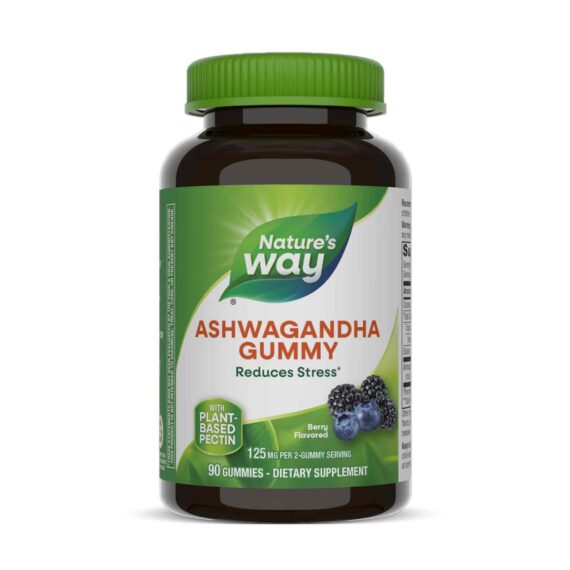 عبوة أشواجاندا جامي من ناتشرز واي – 90 قطعة بنكهة التوت، لدعم التركيز وتقليل التوتر Ashwagandha Gummy for Stress Relief – 90 Gummies – Powerful Daily Calm