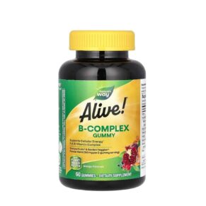ألايف! فيتامين ب المركب من ناتشرز واي Top-Rated Alive! B Complex Gummy – Natural Energy & Mood Support