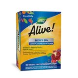 ألايف! فيتامينات متكاملة للرجال فوق 50 – دعم شامل للقلب والعقل والمناعة – 50 قرص Alive! Men’s 50+ Complete Multivitamin Tablets – Daily Brain, Heart & Immune Support – 50 Tablets