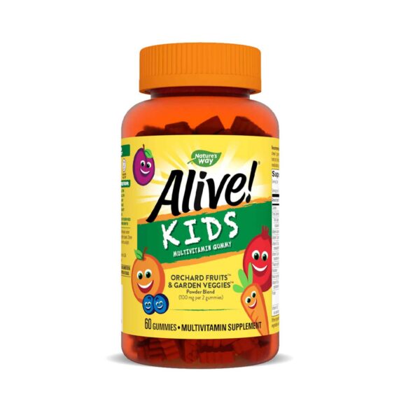 ألايف! فيتامينات متعددة للأطفال – دعم النمو والمناعة بطعم الفواكه – 60 قطعة جامي Alive! Kids Multivitamin Gummy – Daily Growth & Immune Support – 60 Fruit-Flavored Gummies