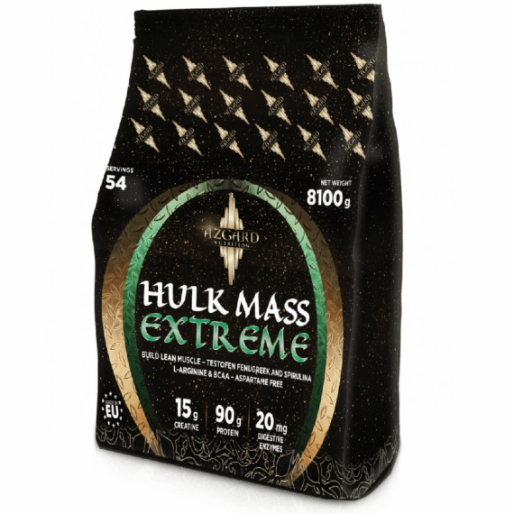 Hulk Mass Extreme by Azgard – Advanced Mass Gainer with 90g Protein & 15g Creatine (4.5kg & 8.1kg)