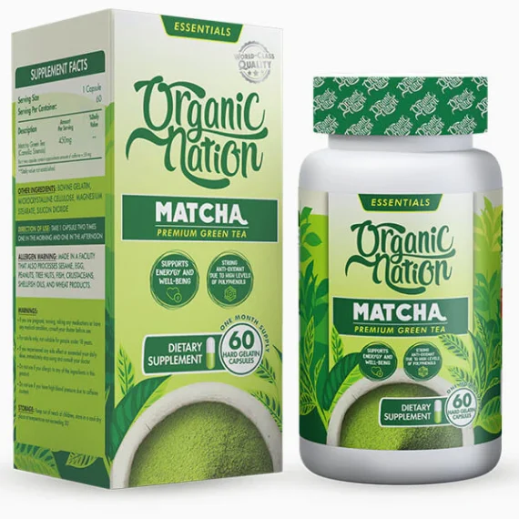 Matcha Premium Green Tea Capsules-كبسولات شاي الماتشا الأخضر الفاخر