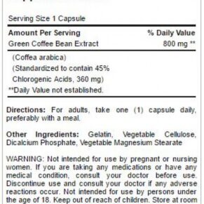 جرين كوفي من بيوريتانز برايد-Green Coffee Bean Extract Puritan’s Pride