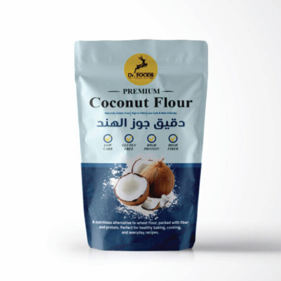 Dr. Foods Coconut Flour – gluten-free, high-fiber coconut flour for healthy baking. دقيق جوز الهند من د. فودز – ، دقيق طبيعي خالٍ من الجلوتين وغني بالألياف.