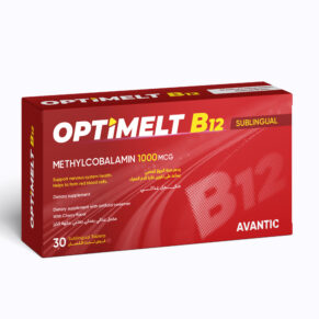 Optimelt B12 by Avantic – Methylcobalamin 1000 mcg Sublingual Tablets for Energy and Nerve Health أوبتيميلت بي 12 من أفانتك – فيتامين ب12 سريع الامتصاص تحت اللسان