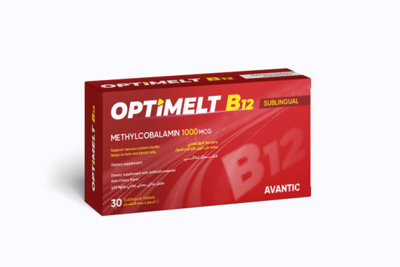 Optimelt B12 by Avantic – Methylcobalamin 1000 mcg Sublingual Tablets for Energy and Nerve Health أوبتيميلت بي 12 من أفانتك – فيتامين ب12 سريع الامتصاص تحت اللسان