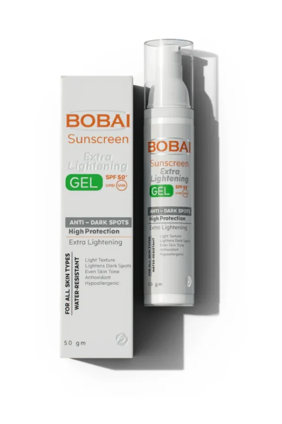 BOBAI Sunscreen Gel Extra Lightening SPF50 50gm | بوباى صن سكرين جيل اكسترا لايتينج 50 جم – حماية وتفتيح للبشرة