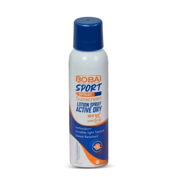 BOBAI Sun Screen Sport Spray (Active Dry) 200ml | بوباى سبورت واقي من الشمس بخاخ ضد الماء 200 مل – حماية فعّالة أثناء النشاط