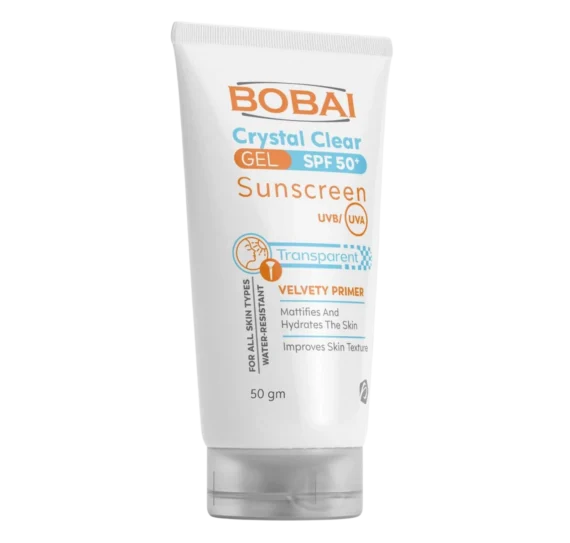 BOBAI Sunscreen Gel Crystal Clear SPF50+ 50ml | بوباى كريستال كلير جل واقي شمس 50 جم – حماية خفيفة وشفافة
