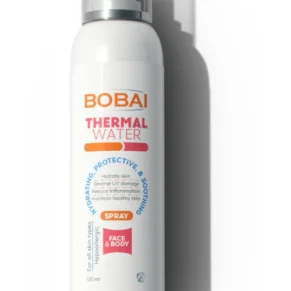 Bobai Thermal Water – 120ml, hydrating and soothing facial mist for refreshed skin. بوباي ماء حرارى – 120 مل، بخاخ مهدئ ومنعش للبشرة يعيد الترطيب والنضارة.