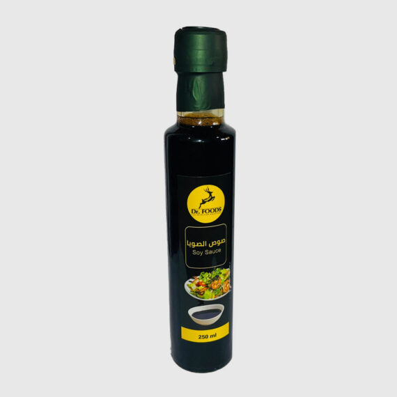 Dr. Foods Soy Sauce 250ml bottle – authentic umami Asian flavor for cooking and marination صوص الصويا من د. فودز 250 مل – نكهة آسيوية أصلية غنية بالأومامي