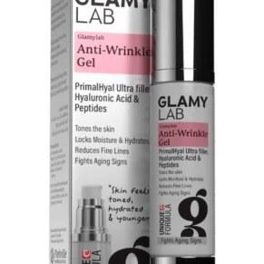 GLAMY LAB AntiWrinkles Gel – 50 gm, wrinkle-reducing gel that firms and rejuvenates the skin. جلامي لاب جل مضاد للتجاعيد – 50 جم، جل لتقليل التجاعيد وشد البشرة بتركيبة فعالة.
