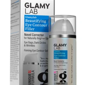 جلامي لاب كنتور محيط العين – 30 جم، كريم لتقليل الهالات وشد منطقة العين. GLAMY LAB Beautifying Eye Contour Filler Novel Corrector – 30gm, eye cream for dark circles, puffiness, and firmness.