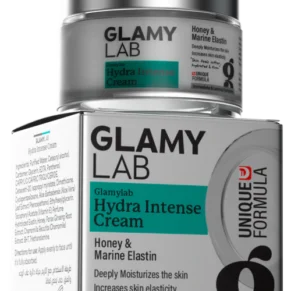 جلامي لاب كريم هيدرا إنتنس – 50 جم، كريم ترطيب مكثف يعزز نعومة البشرة وحيويتها. Glamy Lab Hydra Intense Cream – 50gm, deep moisturizing cream that hydrates and revitalizes the skin.