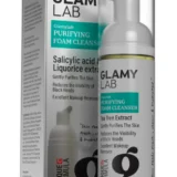 Glamy Lab Purifying Cleanser Foam – 150ml, deep-cleansing facial foam that purifies and refreshes the skin. جلامي لاب غسول رغوي منقي للبشرة – 150 مل، غسول لتنظيف البشرة بعمق وإزالة الزيوت والشوائب.