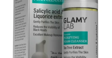 Glamy Lab Purifying Cleanser Foam – 150ml, deep-cleansing facial foam that purifies and refreshes the skin. جلامي لاب غسول رغوي منقي للبشرة – 150 مل، غسول لتنظيف البشرة بعمق وإزالة الزيوت والشوائب.