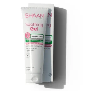 Shaan Soothing Gel – 120gm, lightweight hydrating gel for soothing and moisturizing the skin. شان جل مرطب – 120 جم، جل مهدئ ومرطب للبشرة بعد التعرض للشمس.