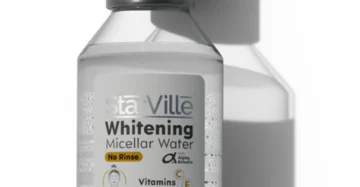 StarVille Whitening Micellar Water – 200 ml gentle makeup remover and brightening cleanser. ستارفيل ماء ميسيلار لتفتيح البشرة – 200 مل منظف لطيف يزيل المكياج ويفتح البشرة.