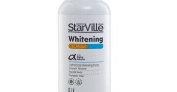 Starville Whitening Cleanser – 400 ml, brightening facial cleanser for clean, radiant, and soft skin. ستارفيل غسول تفتيح – 400 مل، غسول لتفتيح البشرة وتنظيفها بعمق دون جفاف.
