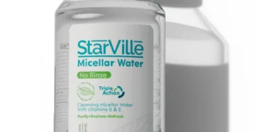 Starville Micellar Water Triple Action – 3-in-1 cleansing and brightening micellar water. ستارفيل ماء ميسيلار تريبل أكشن – منظف ومزيل مكياج بثلاث فوائد للبشرة.