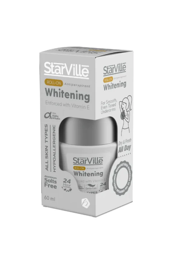 ستارفيل رول أون تفتيح ومزيل العرق | حماية 24 ساعة وترطيب مع مكونات طبيعية Starville Lightening Roll-On | 24h Protection & Underarm Brightening