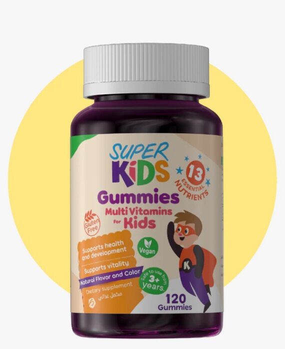 Superkids Gummies Chewable Multivitamins 120 Gummies – multivitamin gummies for kids’ growth and health سوبر كيدز مالتى فيتامين 120 علكة – علكات متعددة الفيتامينات لصحة ونمو الأطفال