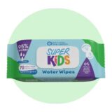 Superkids Water Wipes 72 Wipes – gentle baby wipes with 95% pure water سوبر كيدز مناديل مبللة 72 منديل – مناديل لطيفة بتركيبة ماء نقية للأطفال