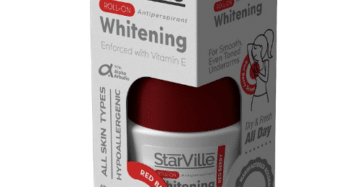 ستارفيل رول أون تفتيح ومزيل عرق ريد بيري – 60 مل، مزيل عرق لتفتيح البشرة برائحة التوت الأحمر.Starville Whitening Roll On Redberry Scent – 60ml, brightening roll-on deodorant with redberry fragrance.