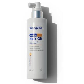 سترونجفيل زيت الشعر – 200 مل، زيت لتقوية وتغذية الشعر من الجذور حتى الأطراف. Strongville Advanced Hair Oil – 200 ml nourishing and strengthening natural hair oil.