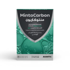 Mintocarbon by Avantic – Activated Charcoal, Anise & Peppermint Oil for Bloating Relief منتوكاربون من أفانتك – تركيبة طبيعية من الفحم النشط وزيوت النعناع واليانسون لتخفيف الانتفاخ