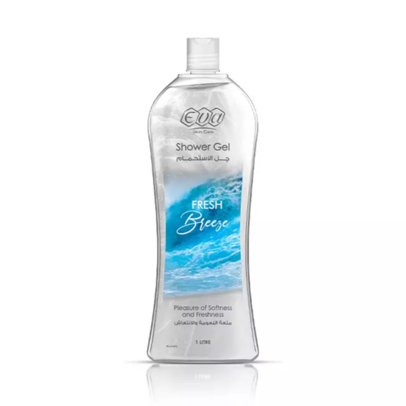 Eva Skin Care Fresh Breeze Shower Gel 1L White-ايفا سكين كير جل استحمام فريش بريز 1 لتر ابيض