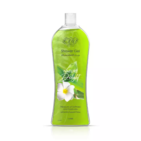 Eva Skin Care Nature Delight Shower Gel 1L Green-ايفا سكين كير جل استحمام نيتشر ديلايت 1 لتر اخضر