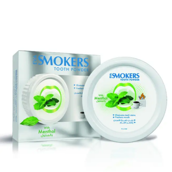 Eva Smokers Menthol Dental Powder 40 g-ايفا سموكرز بودرة اسنان بالمنتول 40 جرام