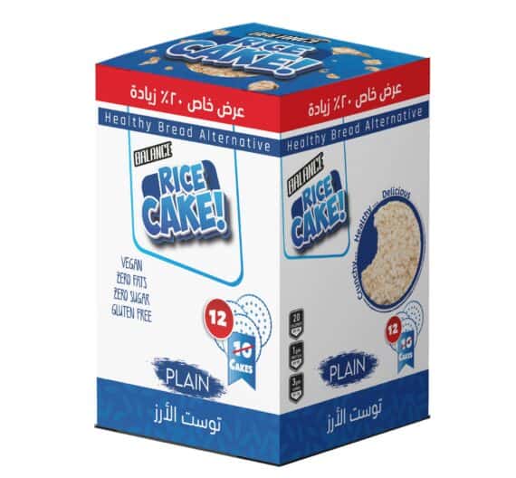 Balance Plain Rice Toast + 20% Extra Healthy Low-Calorie Bread Alternative-بالانس توست الأرز العادي + 20% زيادة بديل خبز صحي منخفض السعرات