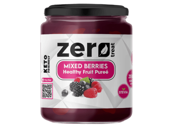 Mixed Berries Healthy Fruit Purée 180g – 95% Real Fruit Zero Sugar Added Keto Friendly-بيوريه التوت المشكل الصحي 180 جم – 95٪ فاكهة حقيقية بدون سكر مضاف كيتو فريندلي