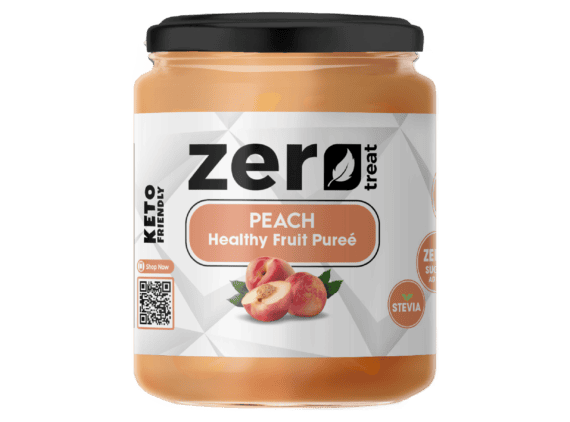 Peach Healthy Fruit Purée 180g – Premium 95% Real Fruit Zero Sugar Added Keto Friendly-بيوريه الخوخ الصحي 180 جم – 95٪ فاكهة حقيقية بدون سكر مضاف كيتو فريندلي