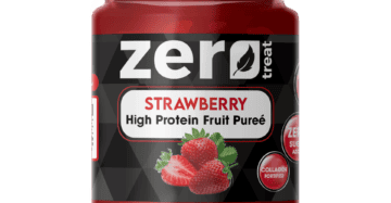Strawberry High Protein Fruit Purée Zero Treat 180g Zero Sugar Added & Collagen Fortified-بيوريه الفراولة بالبروتين زيرو تريت 180 جم | 20 جم بروتين – بدون سكر مضاف