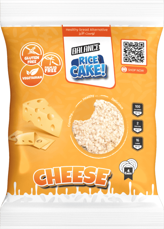 بالانس توست الأرز بطعم الجبنة سناك صحي لذيذ ومميز خالٍ من الجلوتين-Balance Cheese Rice Toast Delicious Premium Gluten-Free Crispy Snack 4 pieces