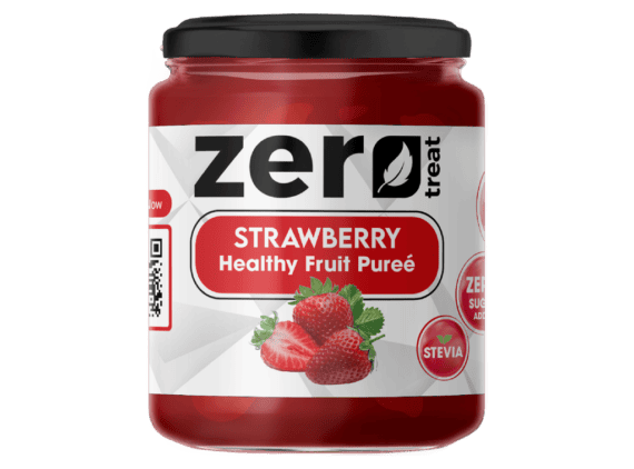 بيوريه الفراولة الصحي زيرو تريت 180 جم – 95٪ فاكهة حقيقية بدون سكر مضاف-Strawberry Healthy Fruit Purée 180g 95% Real Fruit – Zero Sugar Added