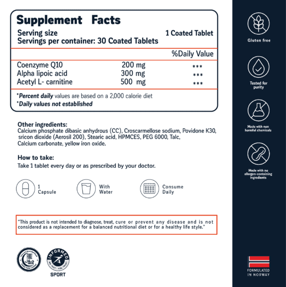 Cardiotrition Booster for Heart Health and Cellular Energy | Advanced Formula with CoQ10, Alpha Lipoic Acid, and Acetyl L Carnitine-كارديوتريشن بوستر لدعم صحة القلب والطاقة | تركيبة متقدمة مع CoQ10 وألفا ليبويك وأسيتيل إل كارنيتين
