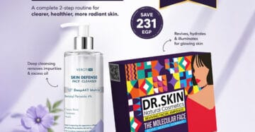 Facial Ampoules & Face Cleanser Bundle offer 949 EGP for glowing skin routine