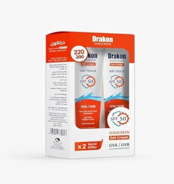 عبوة دراكون صن سكرين جل كريم SPF50+ 60 جم واقي شمس